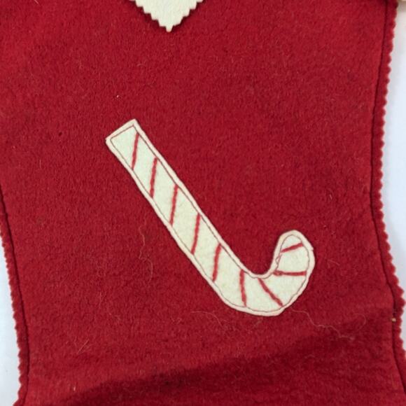 1960s Cindy Christmas Stocking Red Felt Authentic Vintage Holiday Decor Unique - Picture 5 of 12